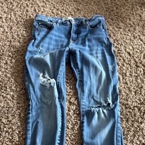 Women's Light Blue Distressed Skinny Jeans